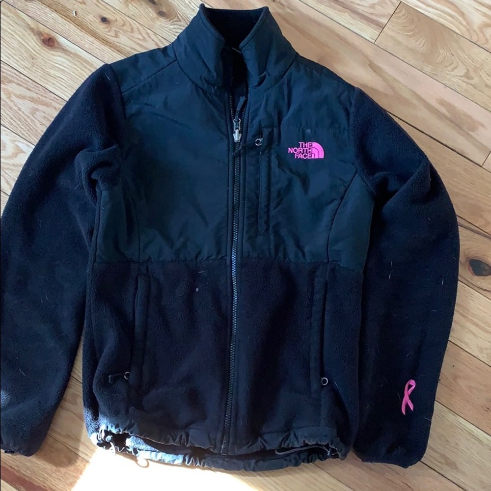 The north face black jacket with pink!